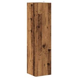 Berkfield Home Corner Cabinet Old Wood 33x33x132 cm Engineered Wood in Brown - Size: 33 x 33 x 132 cm - thumbnail 5