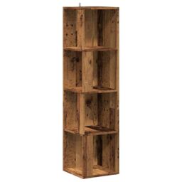 Berkfield Home Corner Cabinet Old Wood 33x33x132 cm Engineered Wood in Brown - Size: 33 x 33 x 132 cm - thumbnail 2