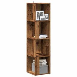 Berkfield Home Corner Cabinet Old Wood 33x33x132 cm Engineered Wood in Brown - Size: 33 x 33 x 132 cm - thumbnail 1