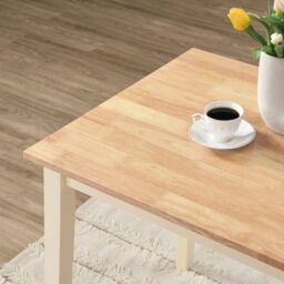 FurnitureboxUK Salcombe Small Rectangular Solid Wood Dining Table With Cream Legs & Oak Effect Top in Light Oak - thumbnail 3