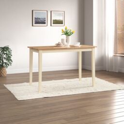 FurnitureboxUK Salcombe Small Rectangular Solid Wood Dining Table With Cream Legs & Oak Effect Top in Light Oak - thumbnail 2