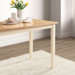 FurnitureboxUK Salcombe Small Rectangular Solid Wood Dining Table With Cream Legs & Oak Effect Top in Light Oak - thumbnail 4