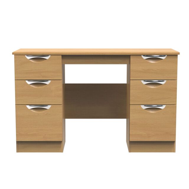 Ready Assembled 2 U Holborn 6 Drawer Kneehole Desk (Ready Assembled) in Brown - image 1