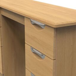 Ready Assembled 2 U Holborn 6 Drawer Kneehole Desk (Ready Assembled) in Brown - thumbnail 4