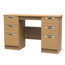 Ready Assembled 2 U Holborn 6 Drawer Kneehole Desk (Ready Assembled) in Brown - thumbnail 3
