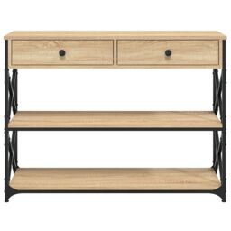 Berkfield Home Console Table Sonoma Oak 100x28x75 cm Engineered Wood in Brown - Size: 100 x 28 x 75 cm - thumbnail 6