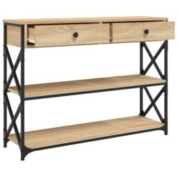 Berkfield Home Console Table Sonoma Oak 100x28x75 cm Engineered Wood in Brown - Size: 100 x 28 x 75 cm - thumbnail 5