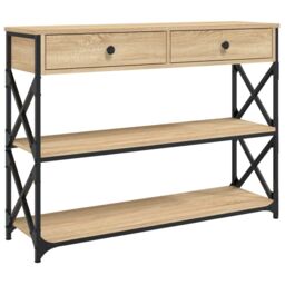Berkfield Home Console Table Sonoma Oak 100x28x75 cm Engineered Wood in Brown - Size: 100 x 28 x 75 cm - thumbnail 2