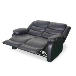 Furnishings For Less UK Cortland Leather Look 3 + 2 Sofa Suite Manual Reclining Black - thumbnail 4