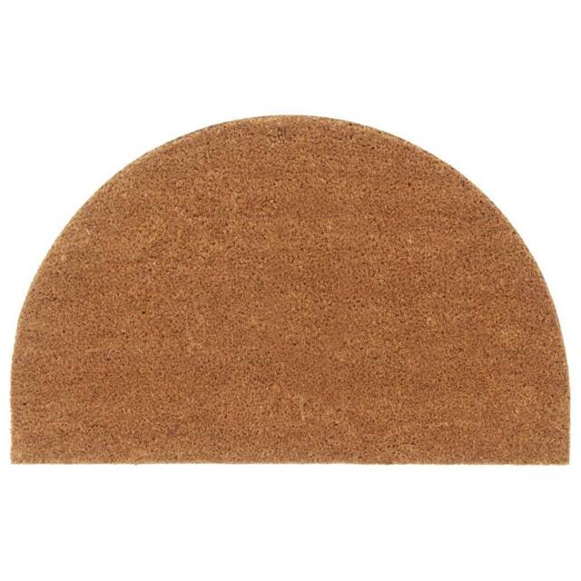 Berkfield Home Door Mat Natural Half Round 50x80 cm Tufted Coir in Brown - image 1