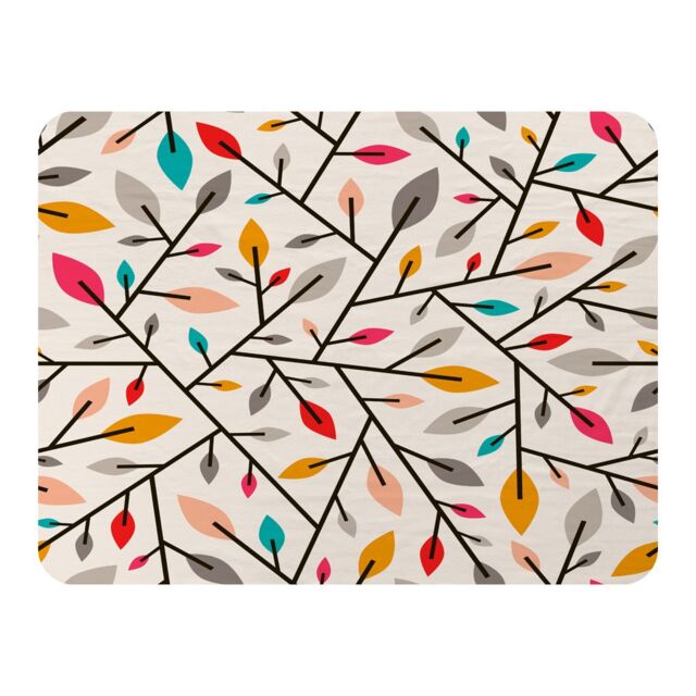 Benjamin Tate Design Autumn Leaves & Twigs Blanket in Natural - Size: 120 cm x 150 cm - image 1