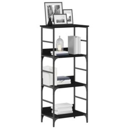 Berkfield Home Bookshelf Black Oak 50x33x117, 5 cm Engineered Wood & Steel - thumbnail 3