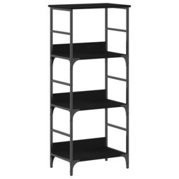 Berkfield Home Bookshelf Black Oak 50x33x117, 5 cm Engineered Wood & Steel - thumbnail 2