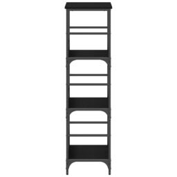 Berkfield Home Bookshelf Black Oak 50x33x117, 5 cm Engineered Wood & Steel - thumbnail 6