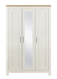 Birlea 3 Door Mirror Wardrobe Highgate Farmhouse Shabby Chic in Cream - thumbnail 5