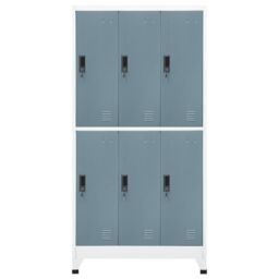 Berkfield Home Locker Cabinet Light Grey & Dark Grey 90x45x180 cm Steel - Size: 90 x 45 x 180 cm - thumbnail 2