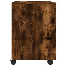 Berkfield Home Mobile File Cabinet with Wheels Smoked Oak 45x38x54 cm Engineered Wood in Brown - Size: 45 x 38 x 54 cm - thumbnail 5