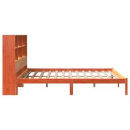 Berkfield Home Bookcase Bed without Mattress Wax Brown 200x200 cm Solid Wood Pine - thumbnail 7