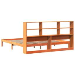 Berkfield Home Bookcase Bed without Mattress Wax Brown 200x200 cm Solid Wood Pine - thumbnail 8