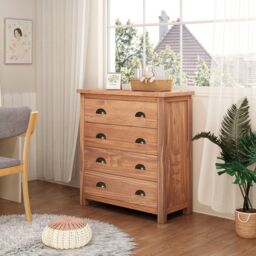 Cabinet Bits Padua 4 Drawer Chest of Drawers Brass Cup Handle in Brown - thumbnail 1