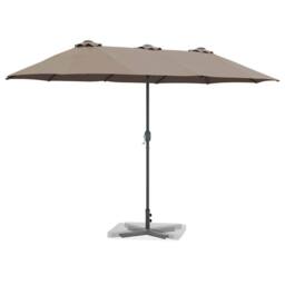 Berkfield Home Modern Garden Parasol Taupe 380 x 196 x 235 cm Powder-coated steel - thumbnail 1