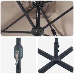 Berkfield Home Modern Garden Parasol Taupe 380 x 196 x 235 cm Powder-coated steel - thumbnail 9
