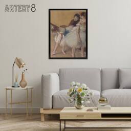 "Artery8 Ballerina Dance Examination Edgar Degas Vintage Framed Canvas Wall Art in Beige - Size: W12"" x H16""" - thumbnail 3