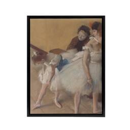 "Artery8 Ballerina Dance Examination Edgar Degas Vintage Framed Canvas Wall Art in Beige - Size: W12"" x H16""" - thumbnail 1