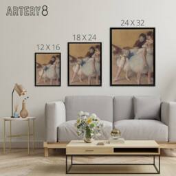 "Artery8 Ballerina Dance Examination Edgar Degas Vintage Framed Canvas Wall Art in Beige - Size: W12"" x H16""" - thumbnail 4