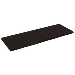 Berkfield Home Wall Shelf Dark Grey 140x50x(2-4) cm Treated Solid Wood Oak in Dark Brown - thumbnail 2