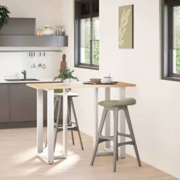 Berkfield Home Bar Table Legs T-Shaped¬†2 pcs White 60x35x(100-101) cm Steel - thumbnail 2