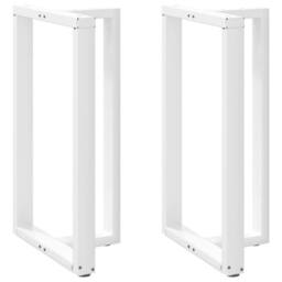 Berkfield Home Bar Table Legs T-Shaped¬†2 pcs White 60x35x(100-101) cm Steel - thumbnail 1