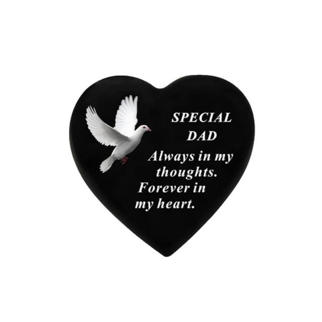 David Fischhoff Black Graveside Memorial Decal Dove Heart Ornament Plaque Dad - image 1