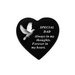 David Fischhoff Black Graveside Memorial Decal Dove Heart Ornament Plaque Dad - thumbnail 1