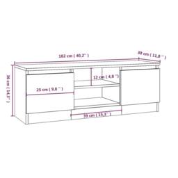 Berkfield Home TV Cabinet with Door Concrete Grey 102x30x36 cm - Size: 102 x 30 x 36 cm - thumbnail 9