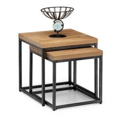 Cheshire Lomond Nesting Lamp Tables in Oak & Gunmetal - thumbnail 2