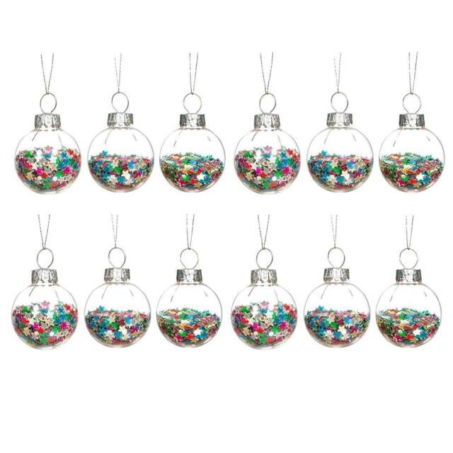 Sass & Belle Mini Glass Christmas Bauble Set Of 12 - Disco Stars - image 1