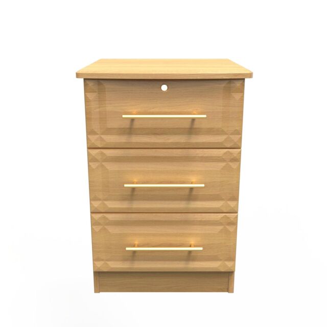 Ready Assembled 2 U Hereford 3 Drawer Bedside Cab(Ready Assembled) in Light Oak - image 1