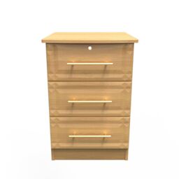 Ready Assembled 2 U Hereford 3 Drawer Bedside Cab(Ready Assembled) in Light Oak - thumbnail 1