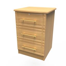 Ready Assembled 2 U Hereford 3 Drawer Bedside Cab(Ready Assembled) in Light Oak - thumbnail 3