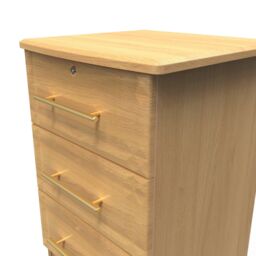 Ready Assembled 2 U Hereford 3 Drawer Bedside Cab(Ready Assembled) in Light Oak - thumbnail 4