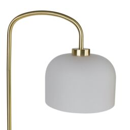 First Choice Lighting Victoria - Satin Brass Floor Lamp with Frosted Glass Shade in Gold - thumbnail 3