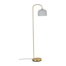 First Choice Lighting Victoria - Satin Brass Floor Lamp with Frosted Glass Shade in Gold - thumbnail 2