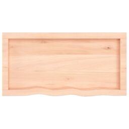 Berkfield Home Wall Shelf 80x40x(2-4) cm Untreated Solid Wood Oak in Brown - thumbnail 3