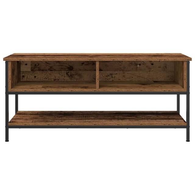 Berkfield Home TV Cabinet Old Wood 100x35x45 cm Engineered Wood & Steel in Brown - Size: 100 x 35 x 45 cm - image 1
