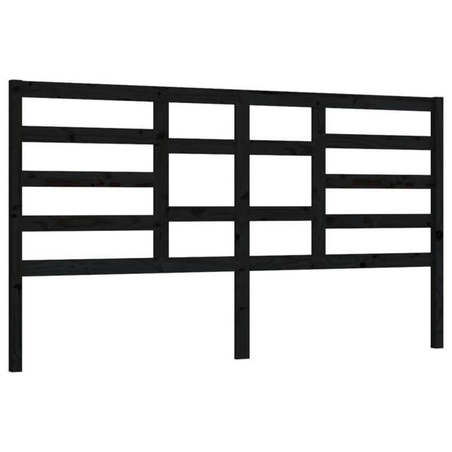Berkfield Home Bed Headboard Black 206x4x104 cm Solid Wood Pine - Size: 206 x 4 x 104 cm - image 1
