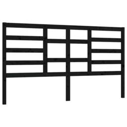 Berkfield Home Bed Headboard Black 206x4x104 cm Solid Wood Pine - Size: 206 x 4 x 104 cm - thumbnail 1