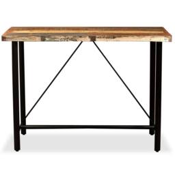 Berkfield Home Bar Table Solid Reclaimed Wood 120x60x107 cm in Brown - Size: 120 x 60 x 107 cm - thumbnail 2