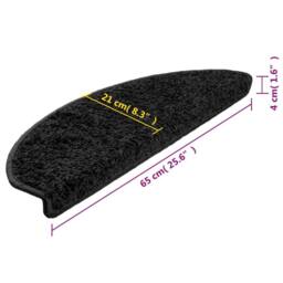 Berkfield Home Carpet Stair Treads 15 pcs Black 65x21x4 cm - Size: Medium - thumbnail 9