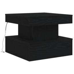 Berkfield Home Modern Coffee Table with LED Lights Black Oak 50x50x40 cm - Size: 50 x 50 x 40 cm - thumbnail 1